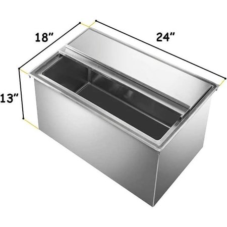 Amgood 18in x 24in Stainless Steel Drop-In Ice Bin AMG - ICE BIN XDIIB-182410